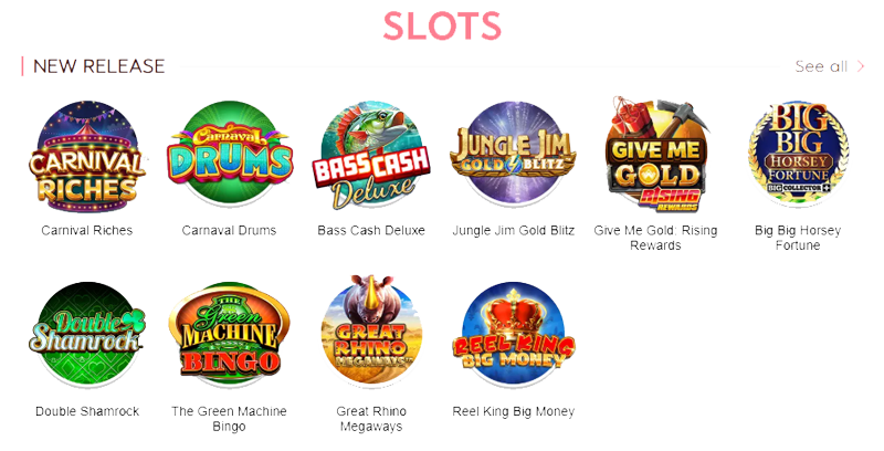 888 Ladies Slots screenshot from official website
