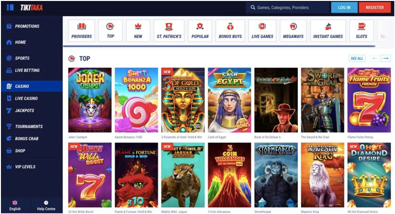 TikiTaka homepage screenshot