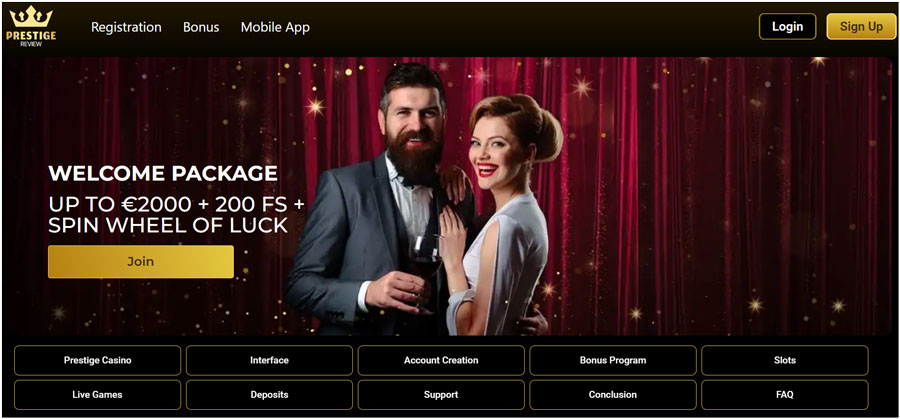Casino Prestige Screenshot from official Website - Gala Reviews.